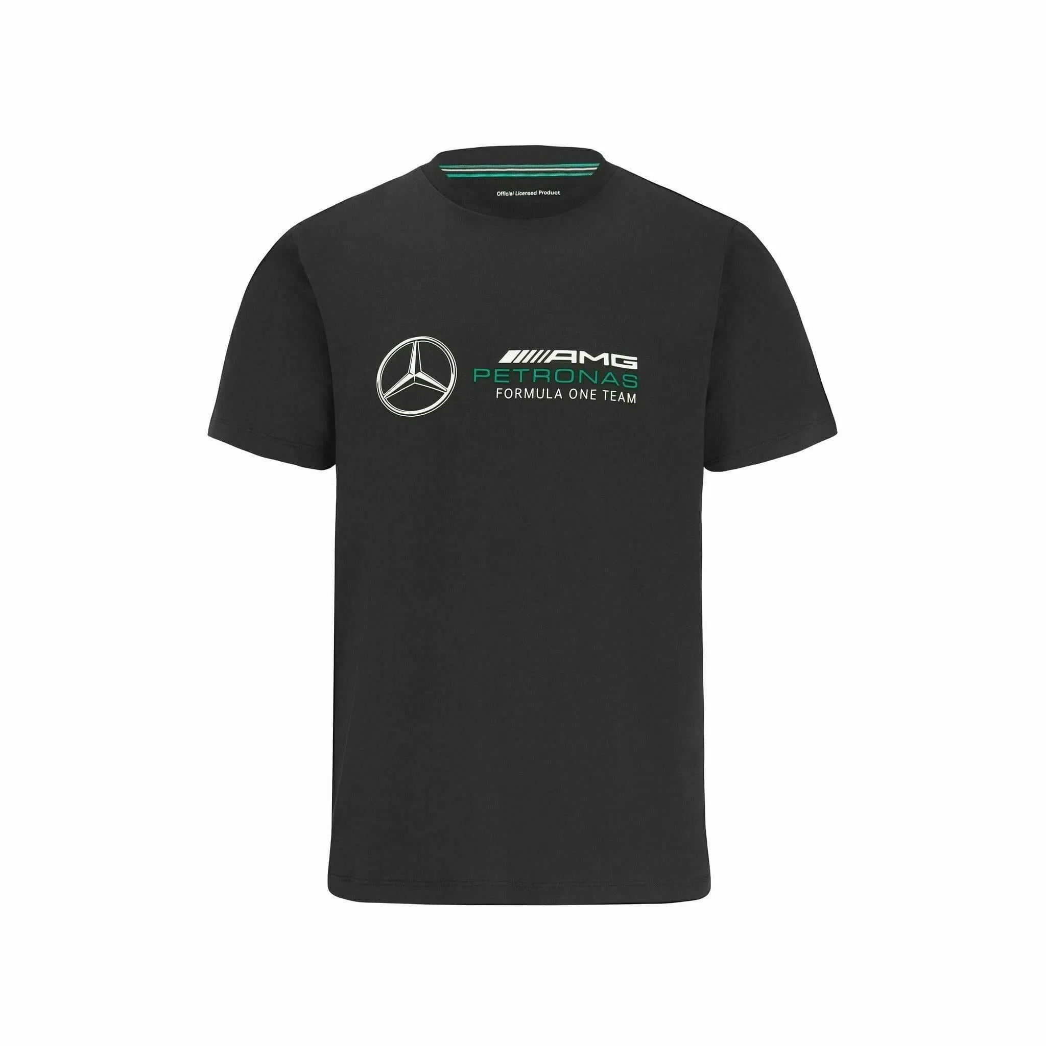 Mercedes Benz AMG Petronas F1 Unisex Large Logo T-Shirt - Black/Gray/White