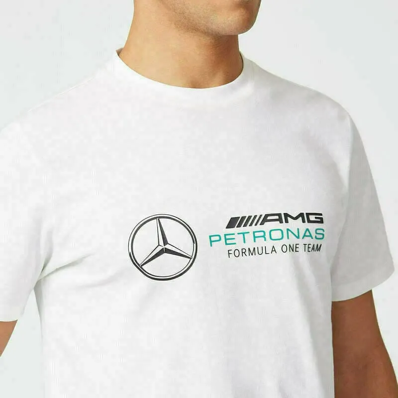 Mercedes Benz AMG Petronas F1 Unisex Large Logo T-Shirt - Black/Gray/White