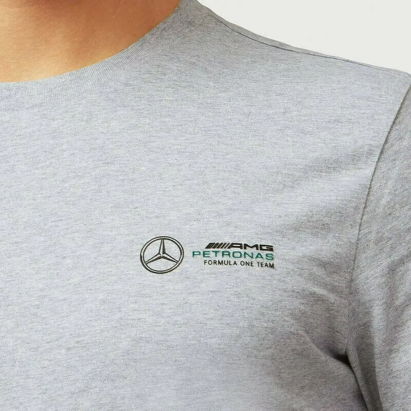 Mercedes Benz AMG Petronas F1 Unisex Small Logo T-Shirt - Black/Gray