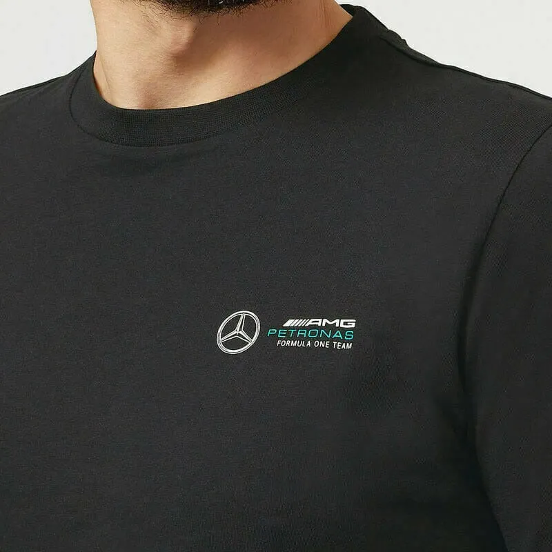 Mercedes Benz AMG Petronas F1 Unisex Small Logo T-Shirt - Black/Gray