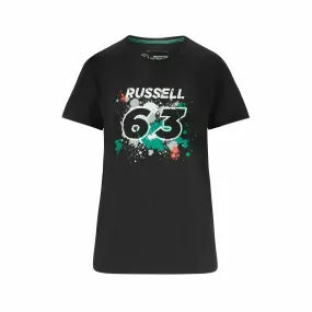 Mercedes Benz AMG Petronas F1 Women's George Russell #63 T-Shirt -Black