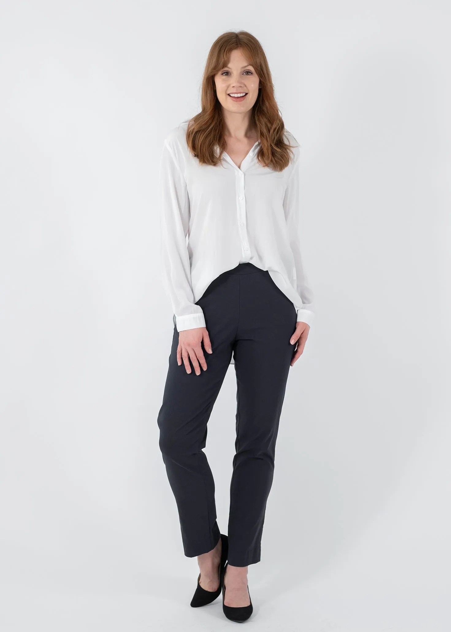 Narrow Miracle Bengaline Pants in French Navy