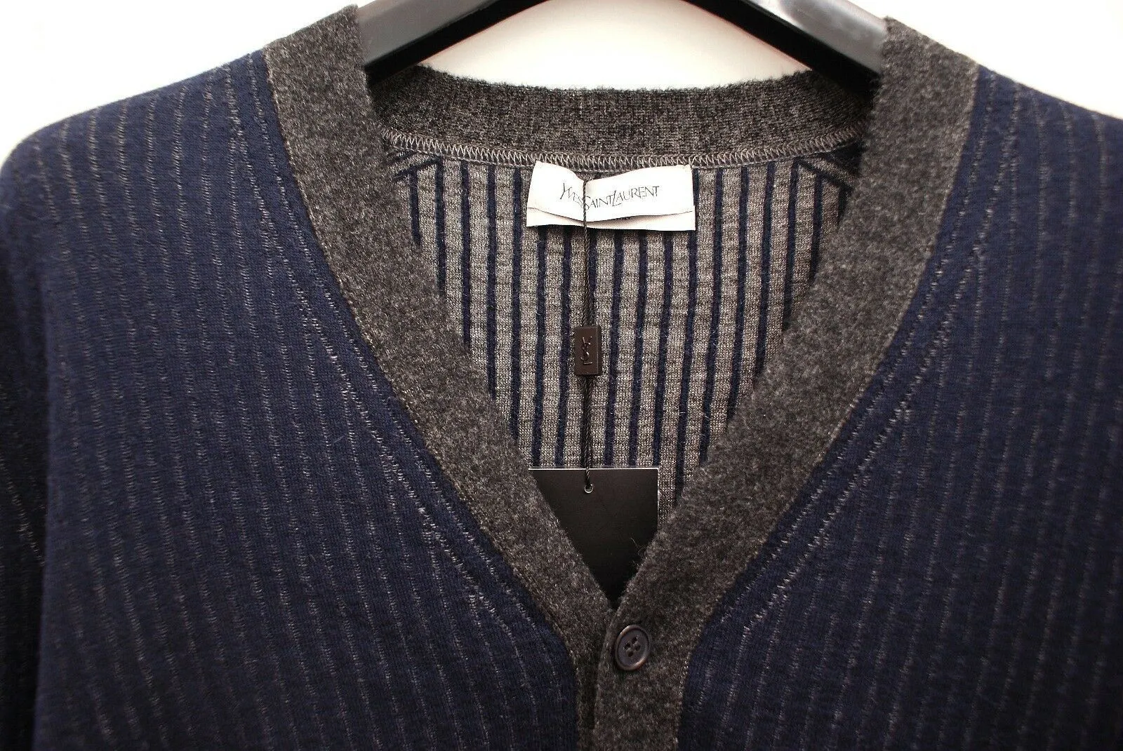 Navy Blue Silk & Cashmere Blend Cardigan