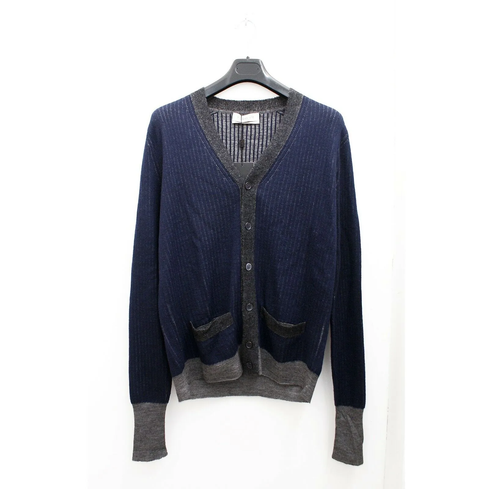 Navy Blue Silk & Cashmere Blend Cardigan