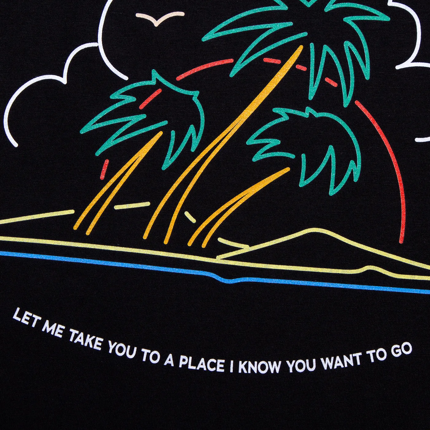 Neon Good Life Front Print - Tshirt - Black