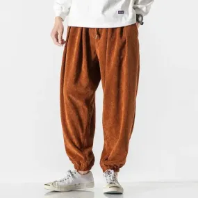 New Corduroy Men's Harem Pants Fashion Men Jogging Sweatpants Big Size Cotton Woman Casual Trousers Streetwear Dropshipping 5XL