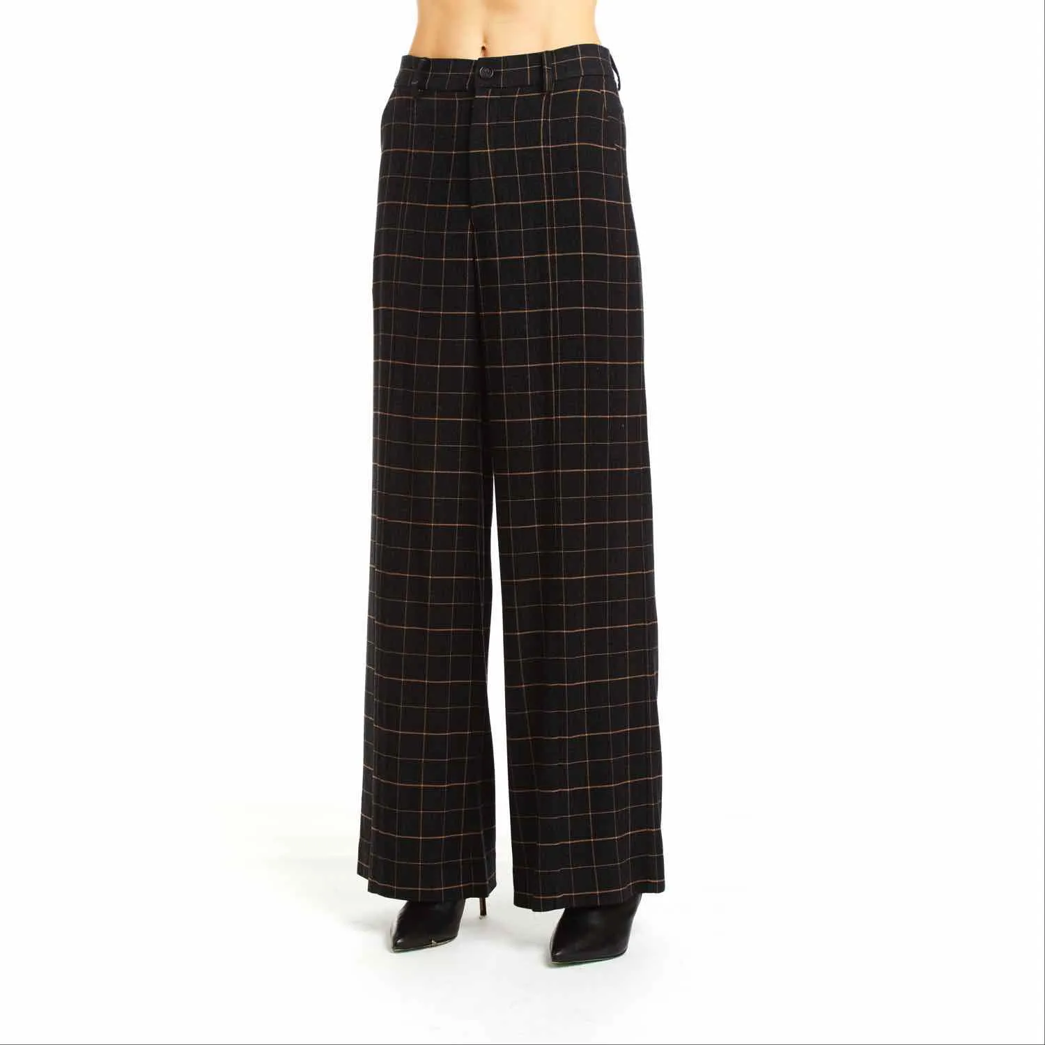 NEW! Juliette Pant in Black with Tan Windowpane Check by Drew