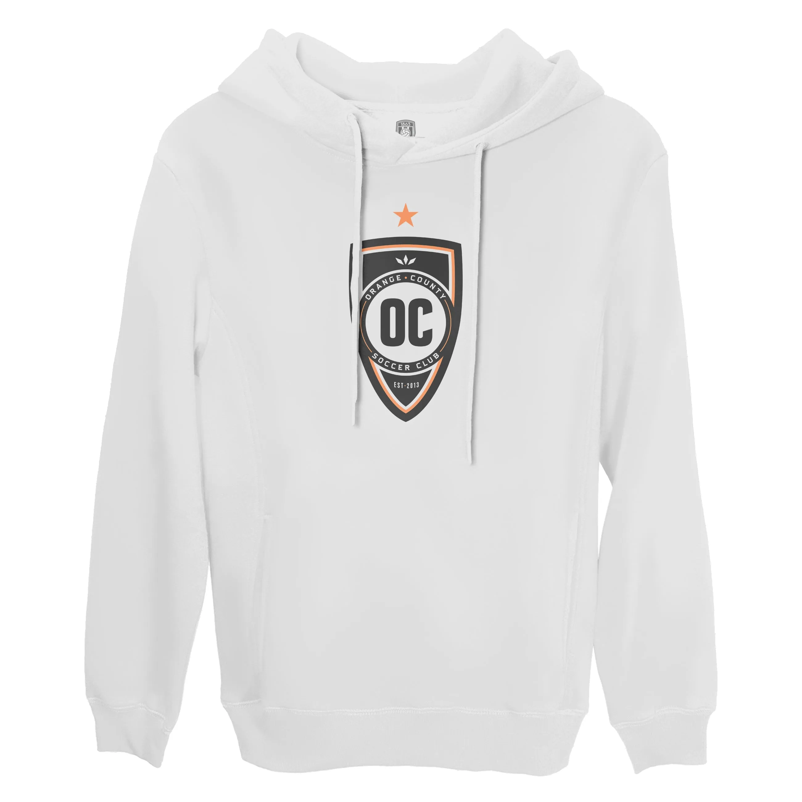 Orange County SC Color Badge Fleece Pullover Hoodie - White