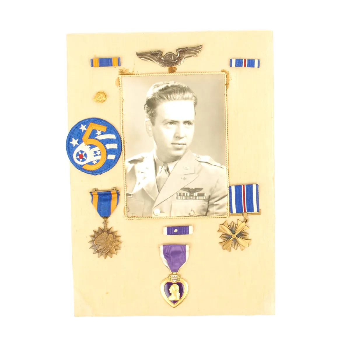 Original U.S. WWII 90th Bomb Group Jolly Rodgers KIA B-24 Liberator Navigator Grouping - Distinguished Flying Cross