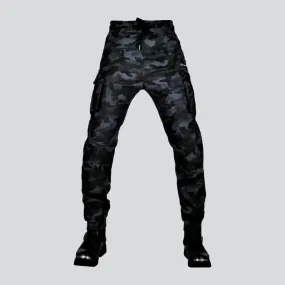 Painted men's biker jeans