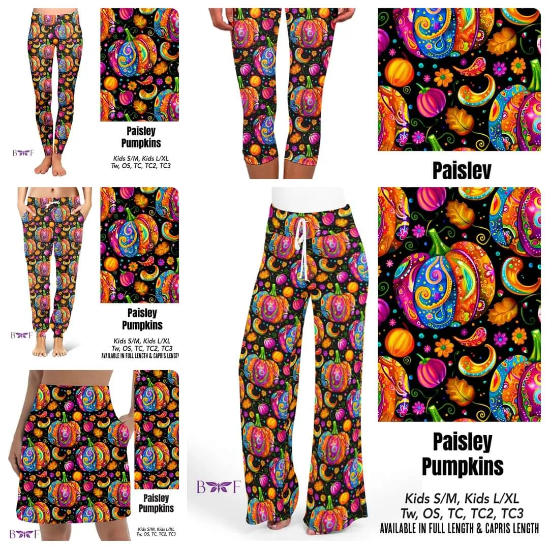 Paisley Pumpkins leggings and capris with pockets