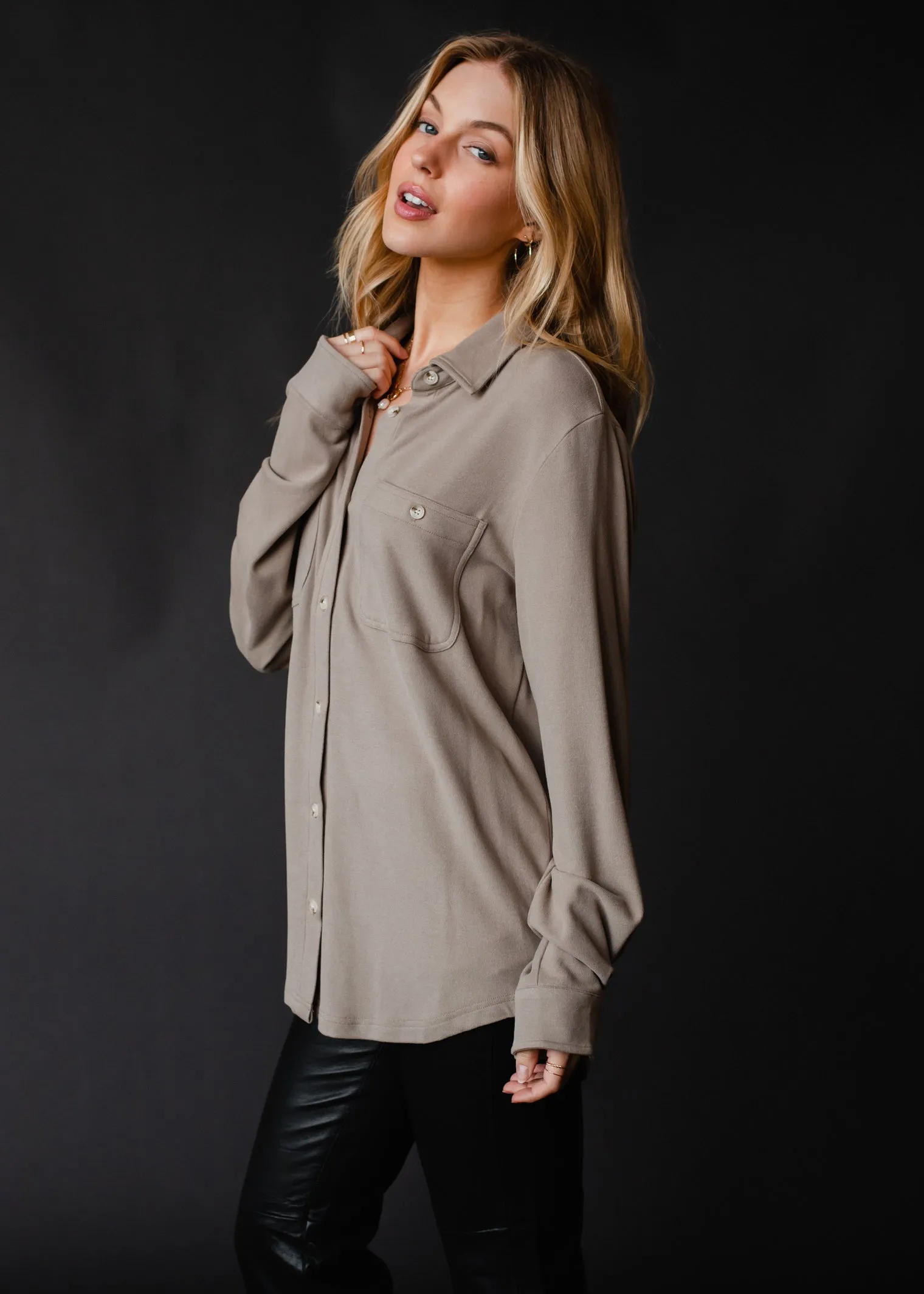 Panache Tan Super Soft Button Up