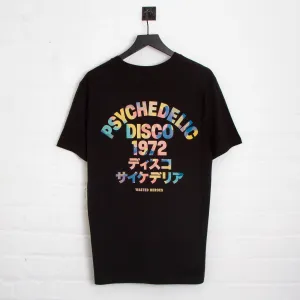 Pastel Camo 1972 Psychedelic Disco Back Print - Tshirt - Black