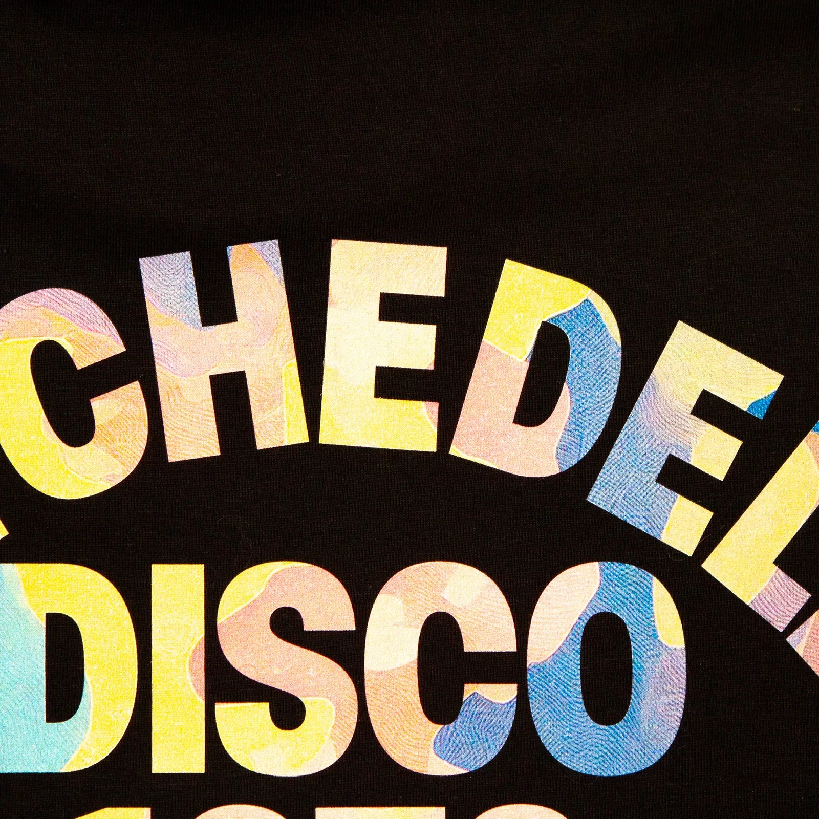 Pastel Camo 1972 Psychedelic Disco Back Print - Tshirt - Black