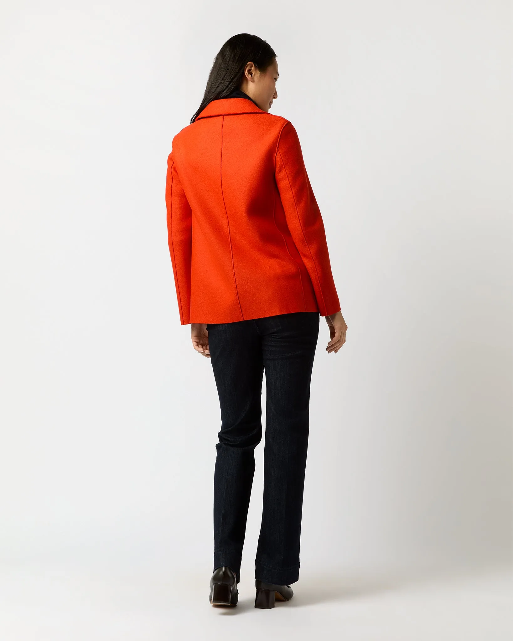 Peacoat in Red/Orange Wool