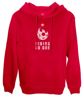 Phoenix Rising Slogan Fleece Pullover Hoodie - Red