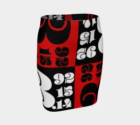 Pi Print Fitted Skirt