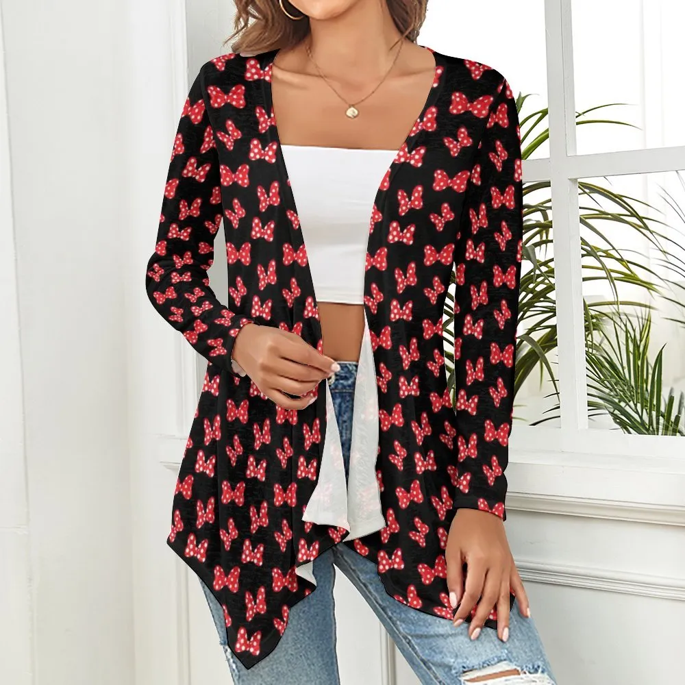 Polka Dot Bows Women's Short Cardigan