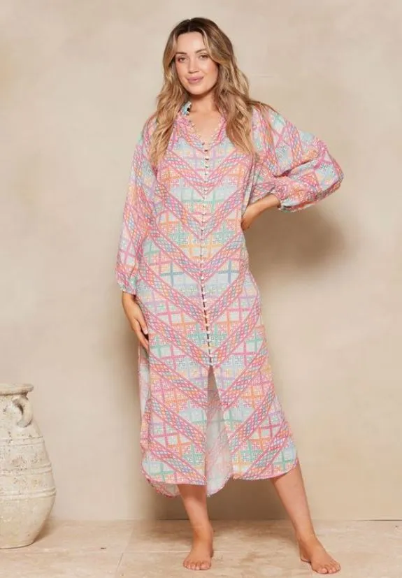 POMONA LORENA MAXI SHIRT DRESS