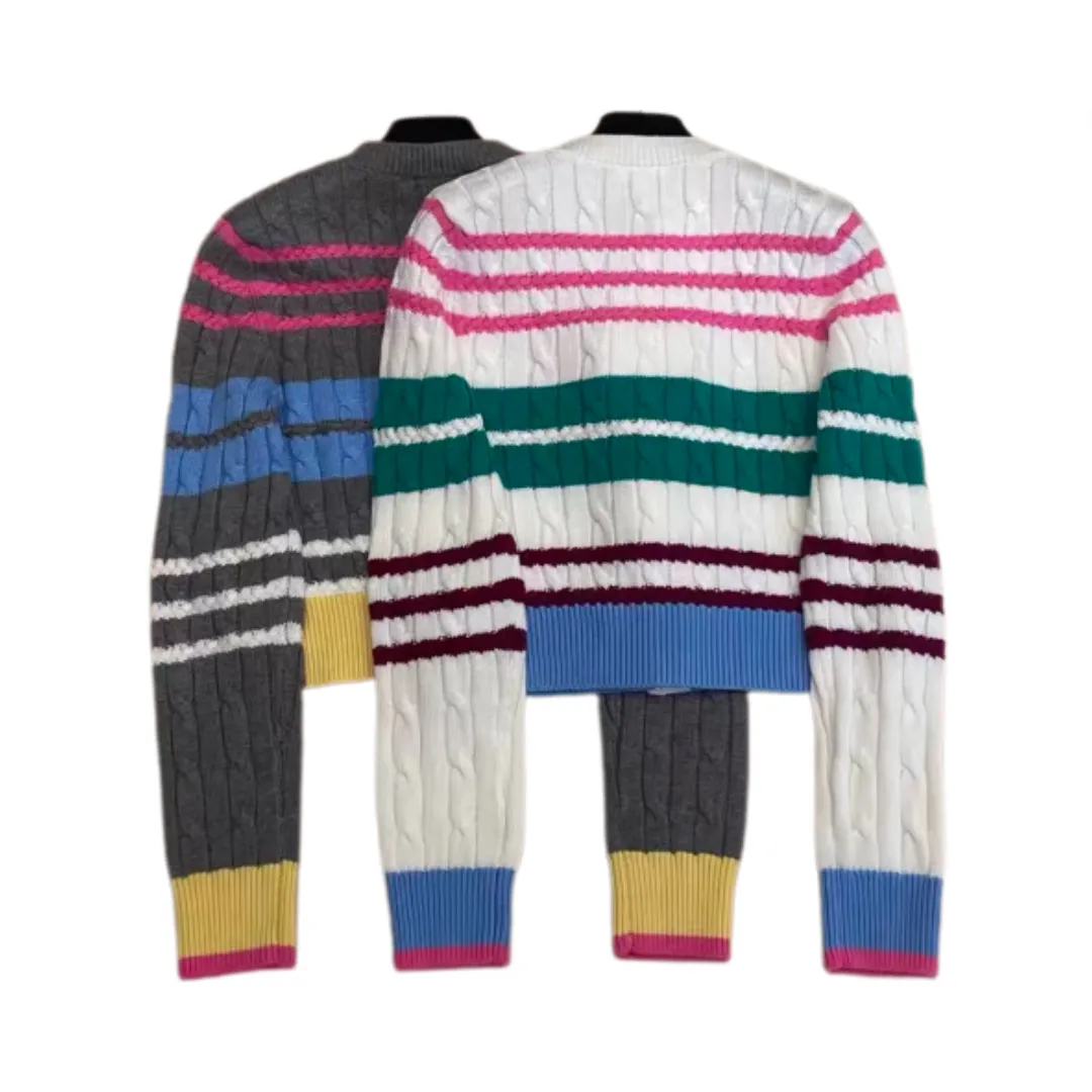 Pre Order:  Vintage Striped Twisted Knit Cardigan