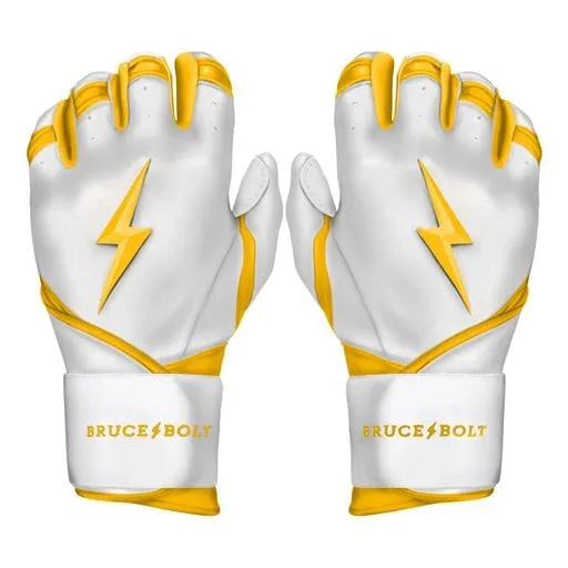 PREMIUM PRO CHROME Series Long Cuff Batting Gloves | YELLOW