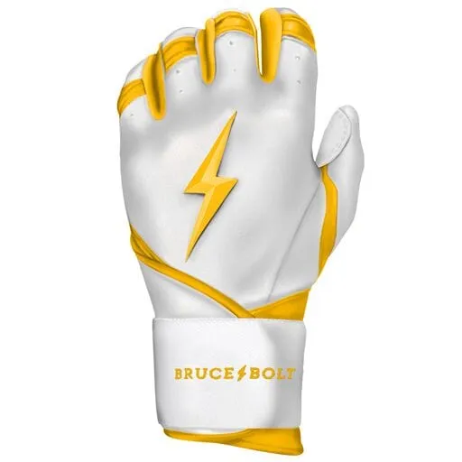 PREMIUM PRO CHROME Series Long Cuff Batting Gloves | YELLOW