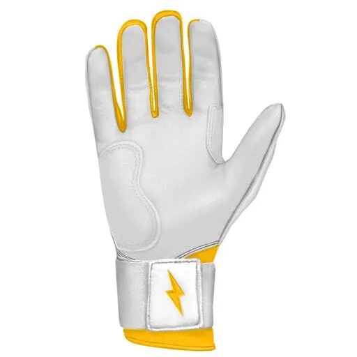 PREMIUM PRO CHROME Series Long Cuff Batting Gloves | YELLOW