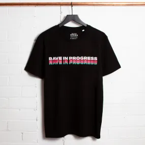 Rave in Progress Remixed Front Print - Tshirt - Black