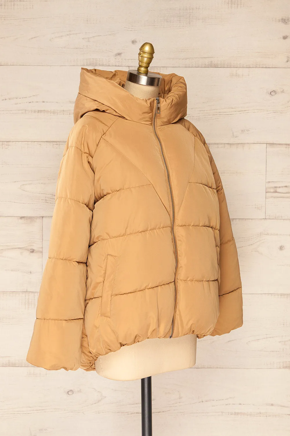 Reda Beige | Short Puffer Coat