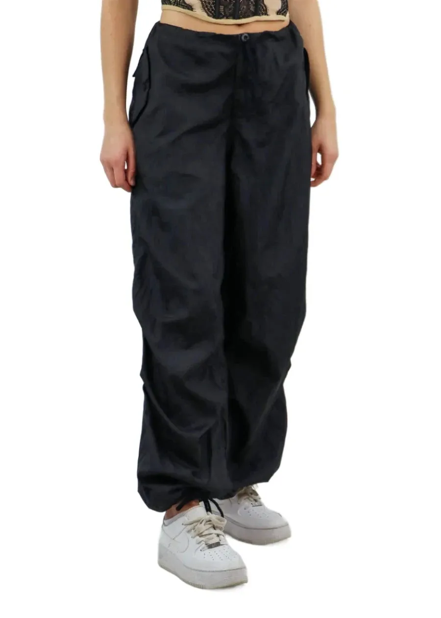 Rock N Rags - "Ready To Fly" Parachute Pants - Black -  Adjustable Waist Ankle Detail