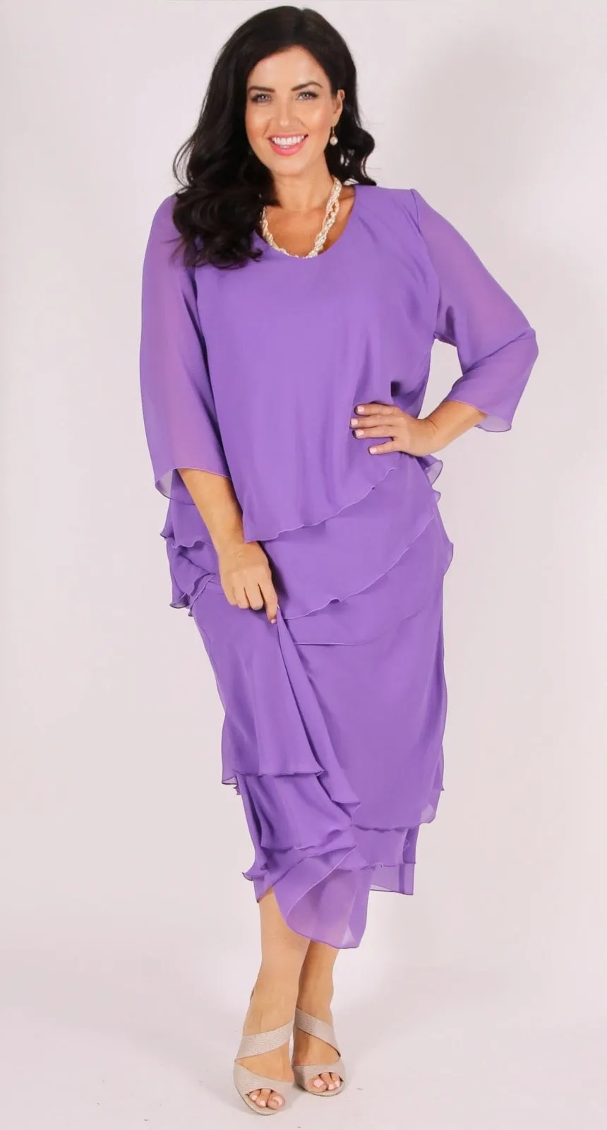 Rosaline Chiffon Layer Top Orchid