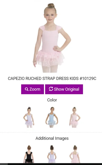 Ruched Strap Tutu Dance Dress for Girls, Child Size 10129C