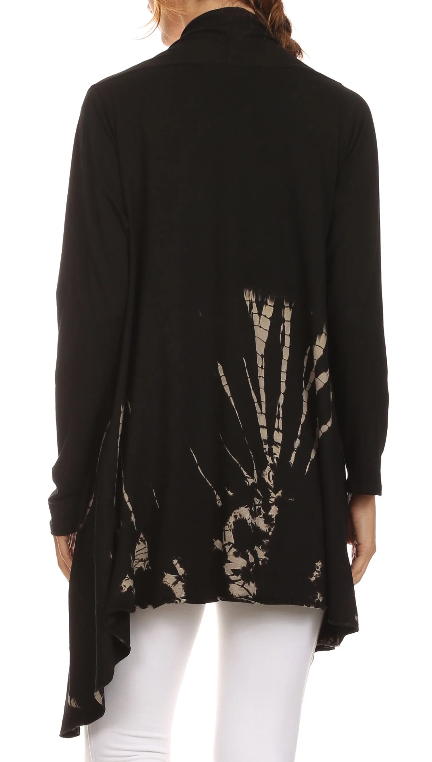 Sakkas Anjali Long Sleeve Draped Tie Dye Cardigan