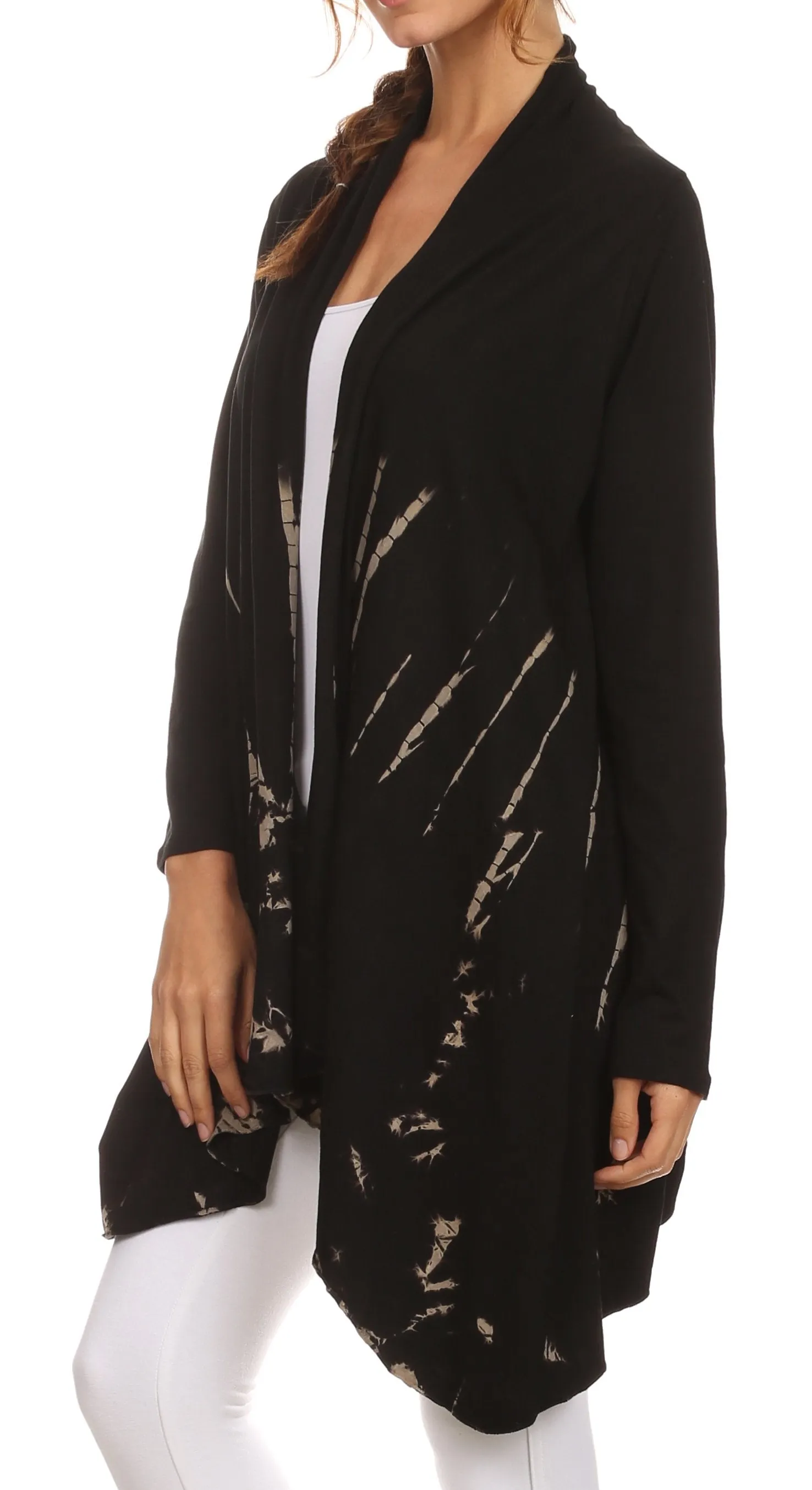 Sakkas Anjali Long Sleeve Draped Tie Dye Cardigan