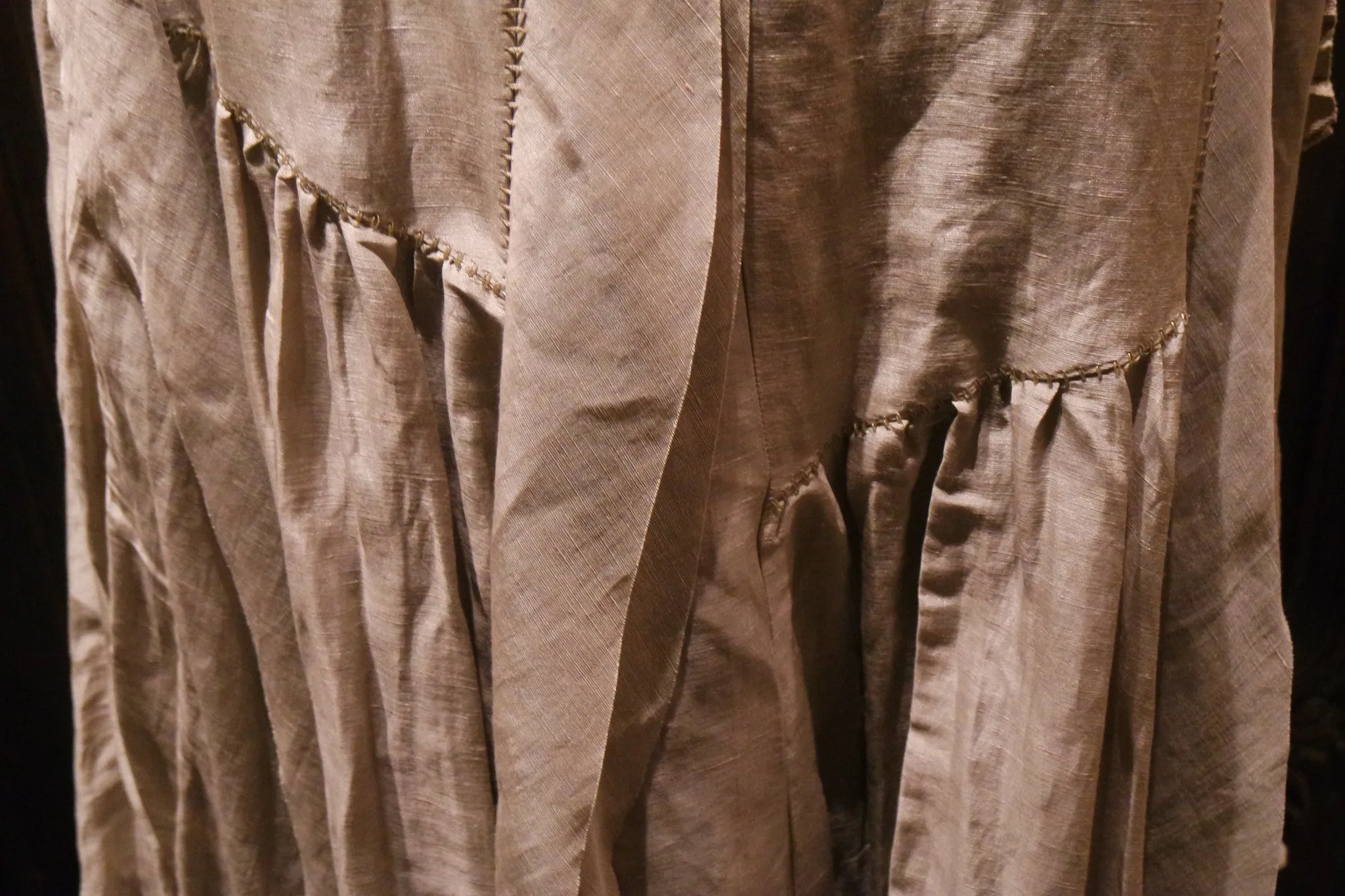 Salanida Beige Pleated Rip Cord Skirt