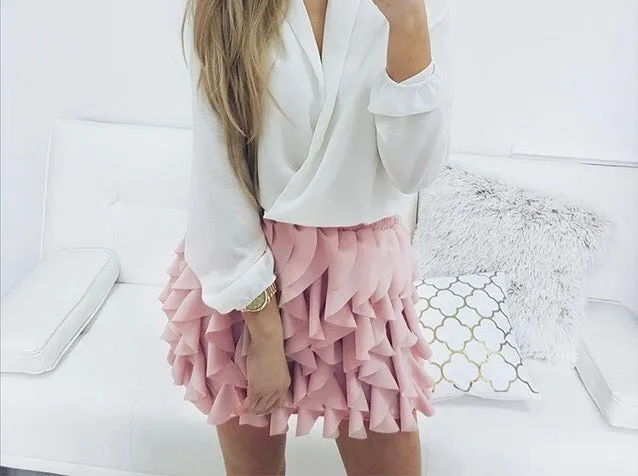 Salsa ruffle detail fashion mini skirt