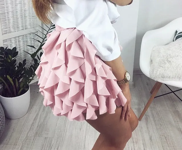 Salsa ruffle detail fashion mini skirt