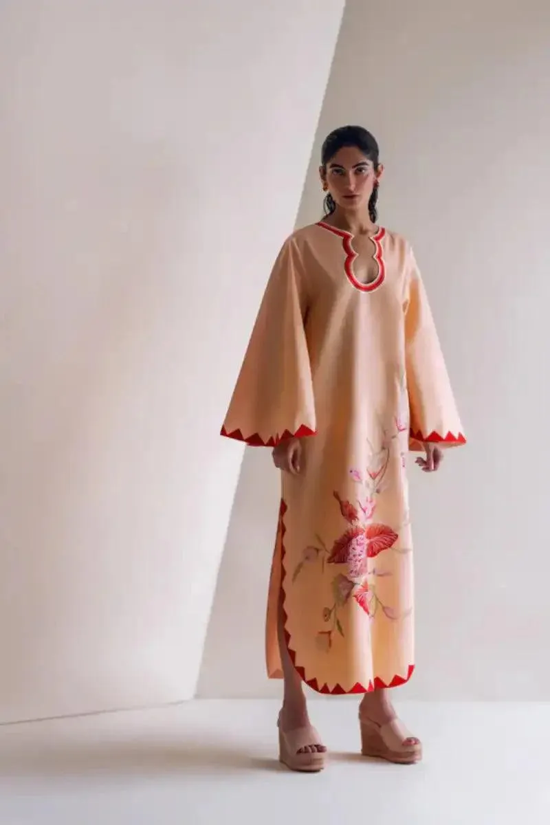 Sanam Chaudhri - Blume - Maxi - Apricot - Cotton - 1 Piece