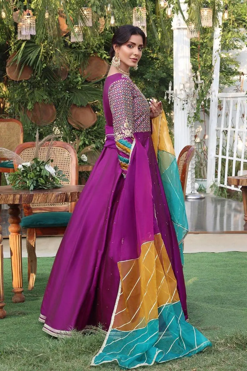 Sanas - Handwork Zari Embroidered Long Maxi - ZEENAT - M202216 - Magenta