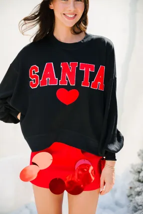 SANTA HEART BLACK PULLOVER