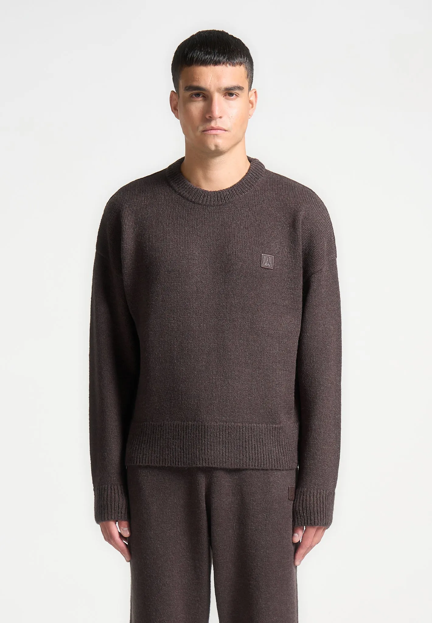 Signature Mohair-Blend Crewneck Jumper - Brown