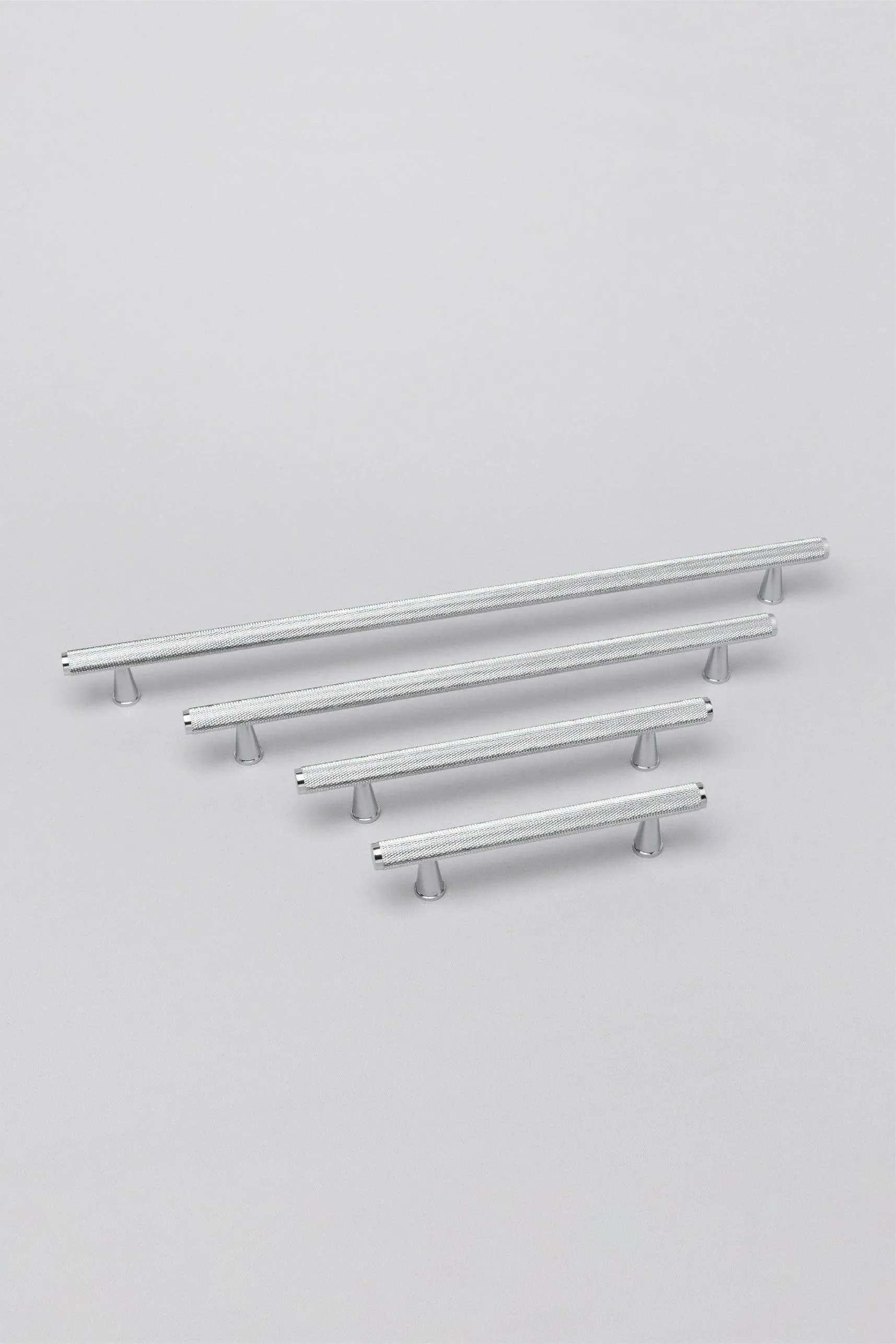 Solid Chrome Matt Knurled T Bar Kitchen Silver Cupboard Handles