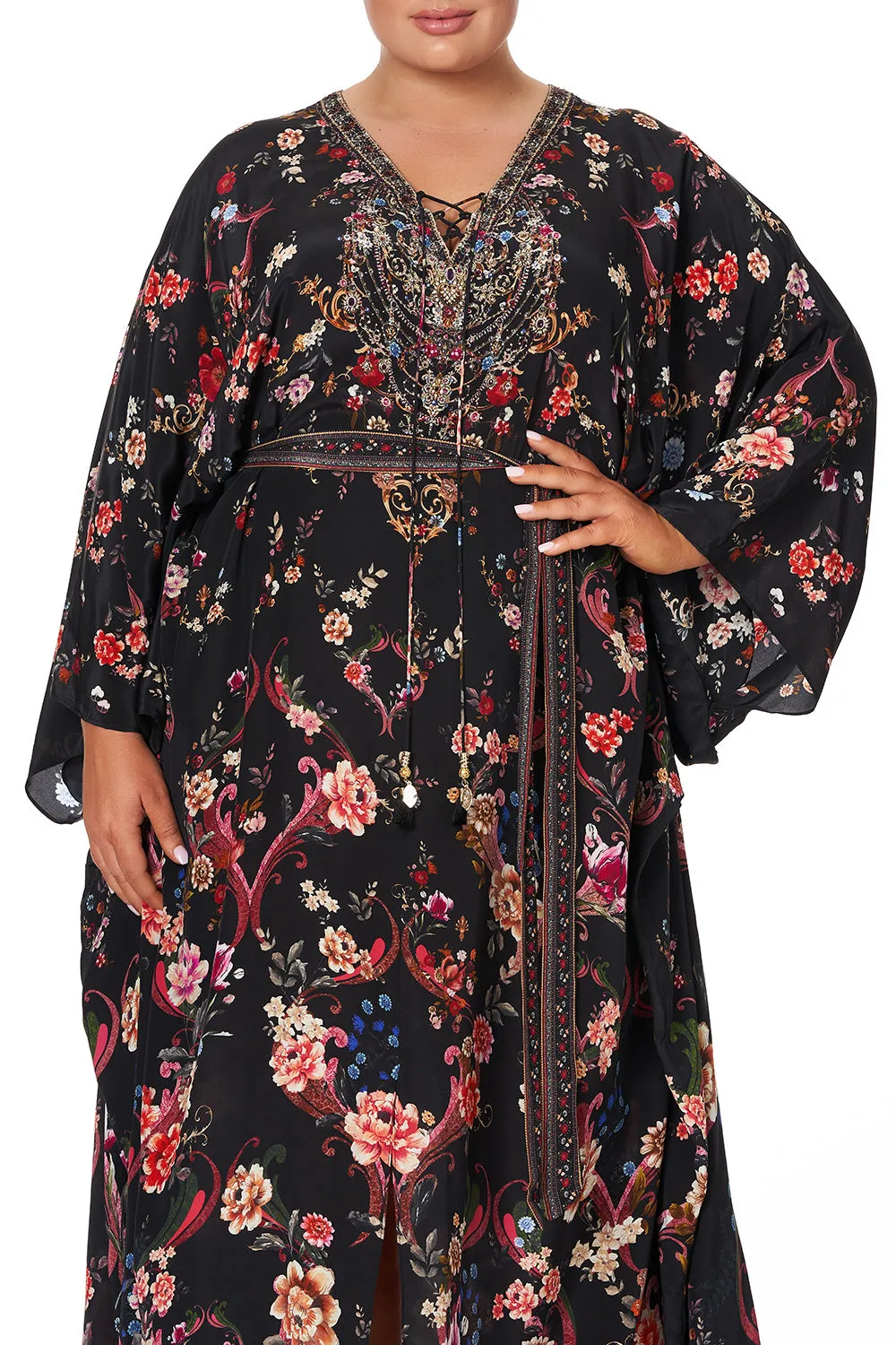 SPLIT HEM LACE UP KAFTAN A GIRL LIKE YOU