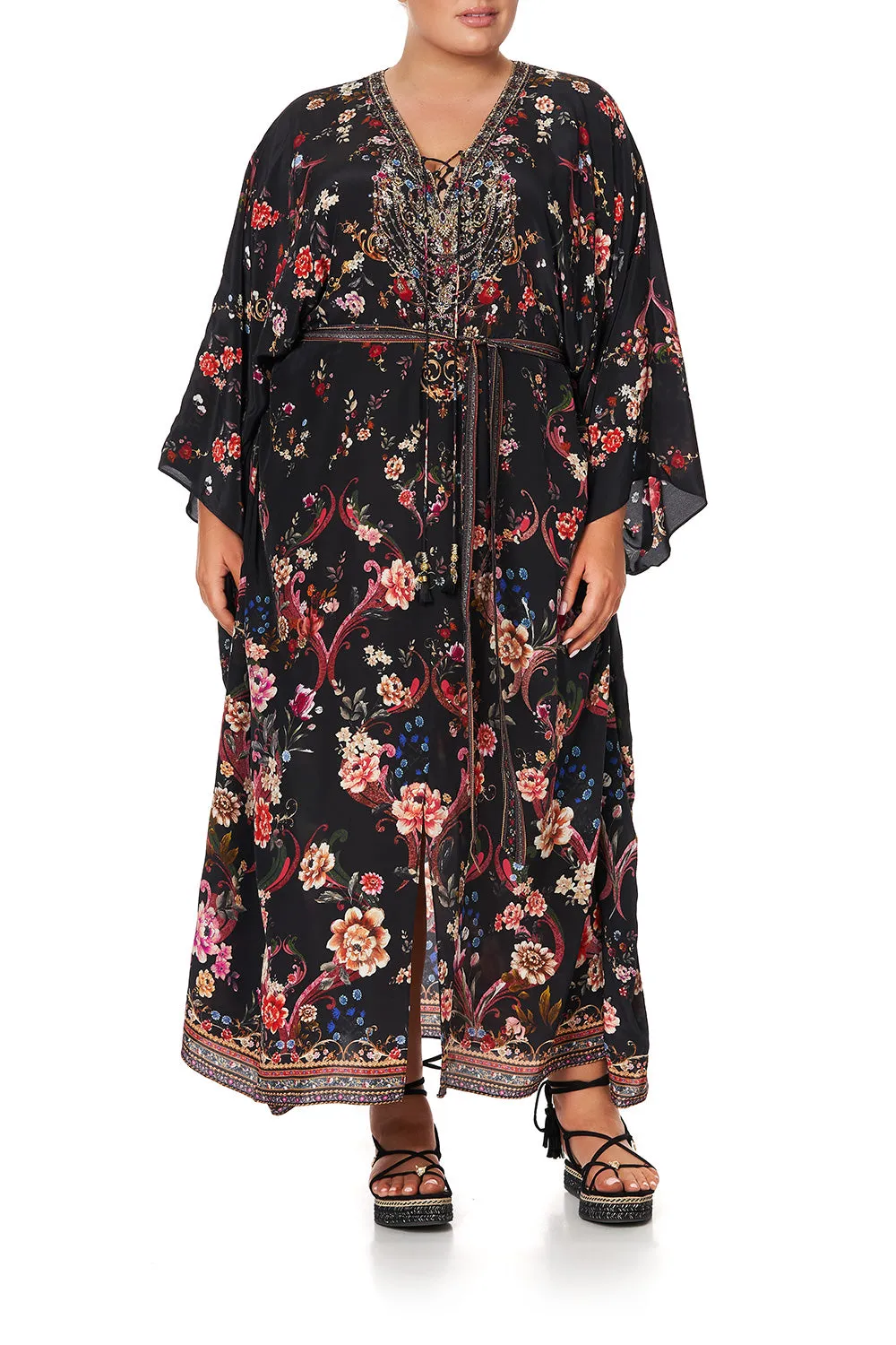 SPLIT HEM LACE UP KAFTAN A GIRL LIKE YOU