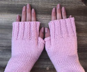 Spring Pink Fingerless Gloves