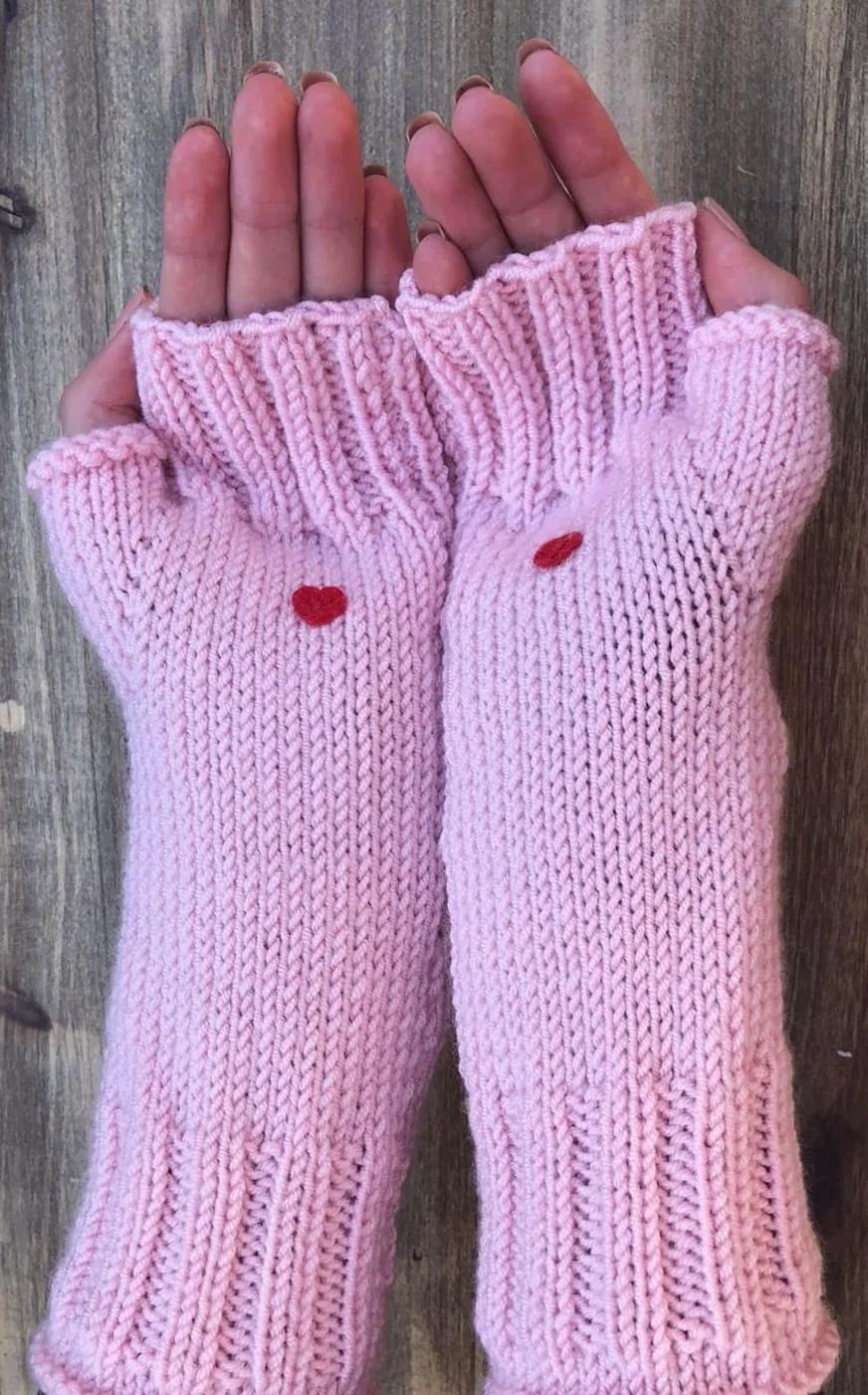 Spring Pink Fingerless Gloves