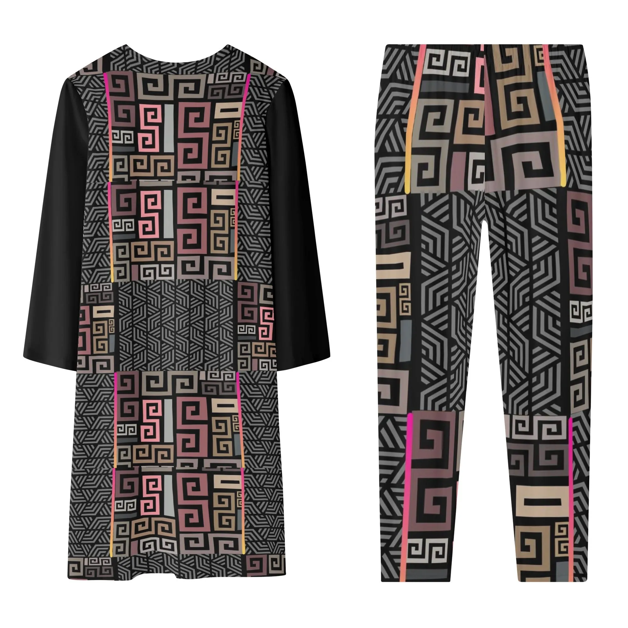 Squared Womens Long Sleeve Cardigan and Leggings Outfit Sets