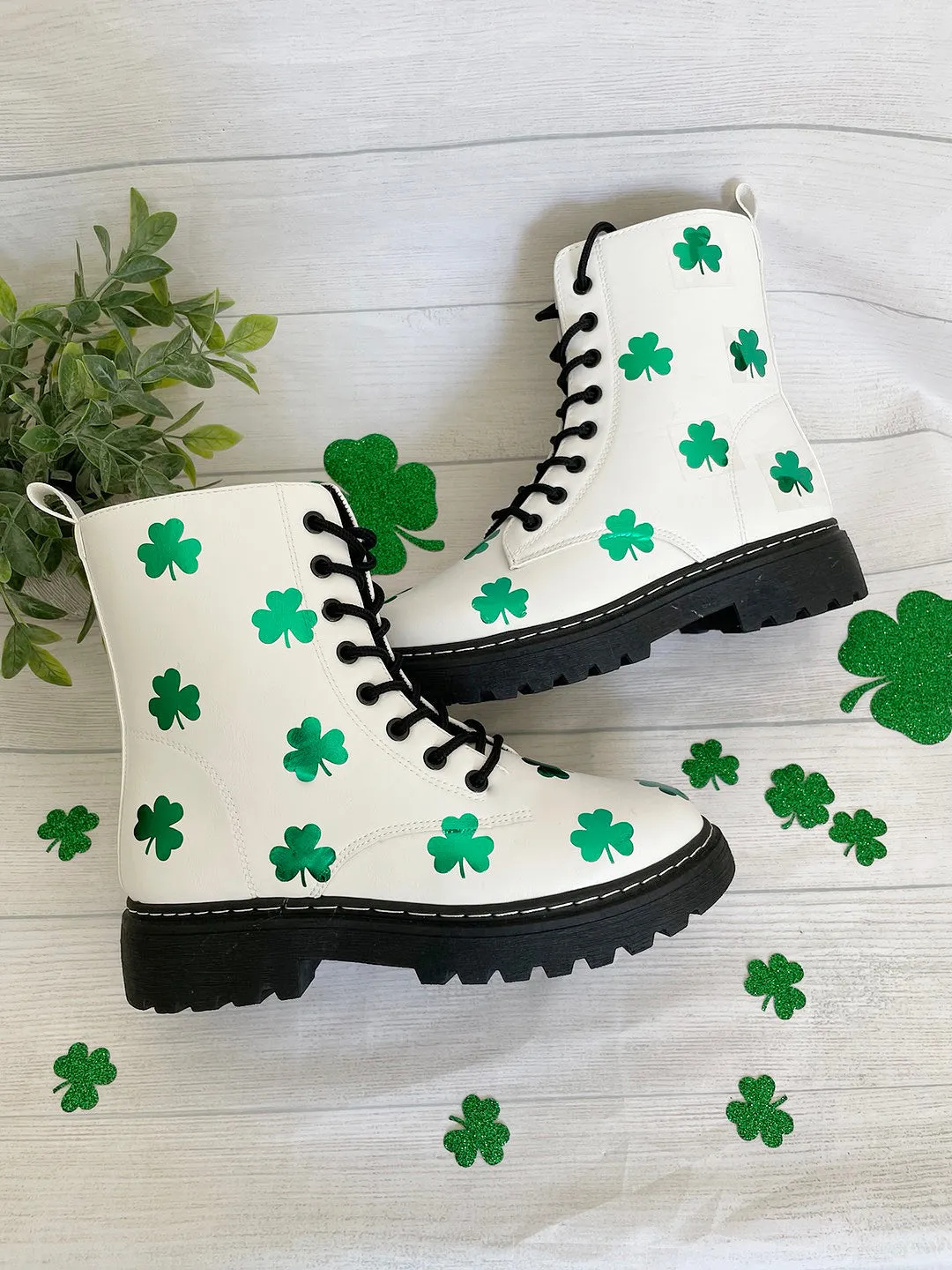 ST.Patrick's Day Combat Boots