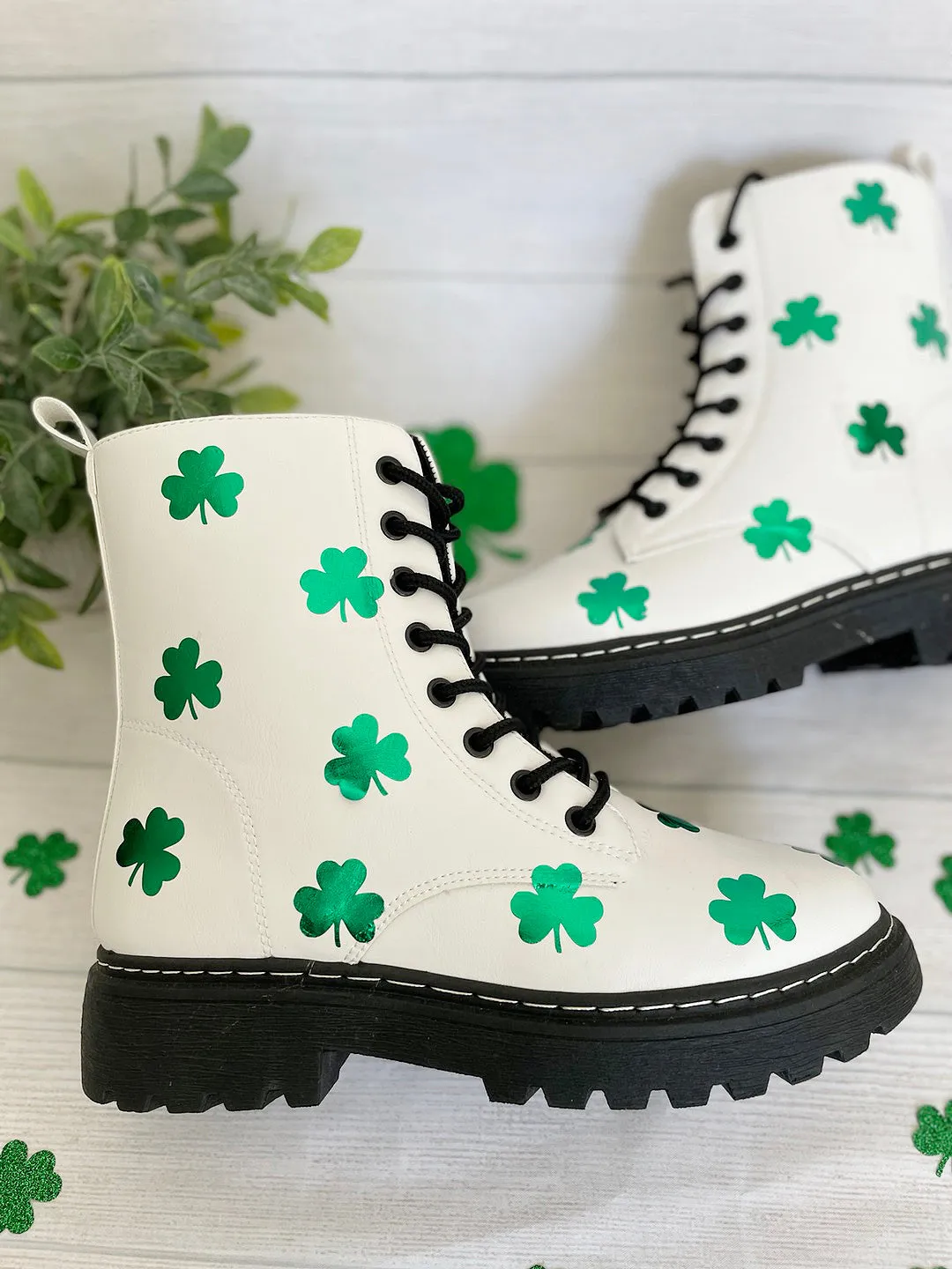 ST.Patrick's Day Combat Boots