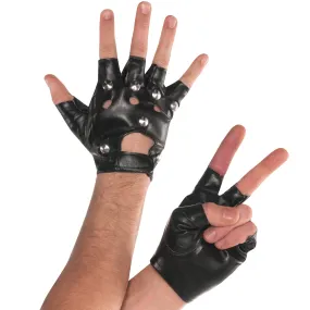 Studded fingerless gloves for adults